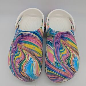 CROCs Clogs Out Of This World Tie Dye Womens 9 Mens 7 Hippie Artist Fabulous
